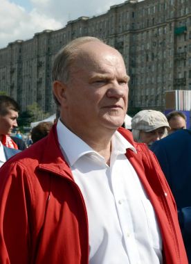 Komünist Parti lideri Gennady Zyuganov basın Festivali, Moskova.