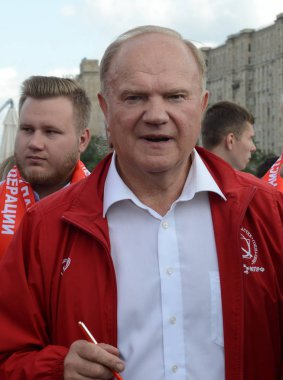  Komünist Parti lideri Gennady Zyuganov basın Festivali, Moskova. 