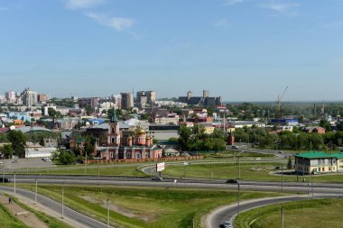  Barnaul şehir dağlık bölümünden görünümünü.