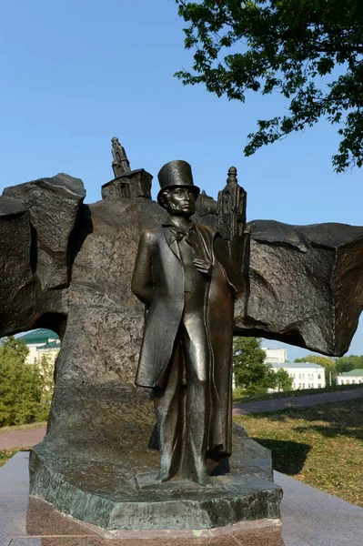 Pomnik rosyjskiego poety Aleksandra Puszkina w Witebsku. — Zdjęcie stockowe