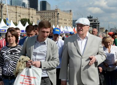  Liberal Demokrat Parti, Rusya Vladimir Zhirinovsky Moskova basın Festivali'nde lideri. 