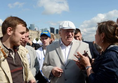 Liberal Demokrat Parti, Rusya Vladimir Zhirinovsky Moskova basın Festivali'nde lideri. 