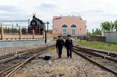  Tren İstasyonu, Bryansk bölgesi polis devriye.