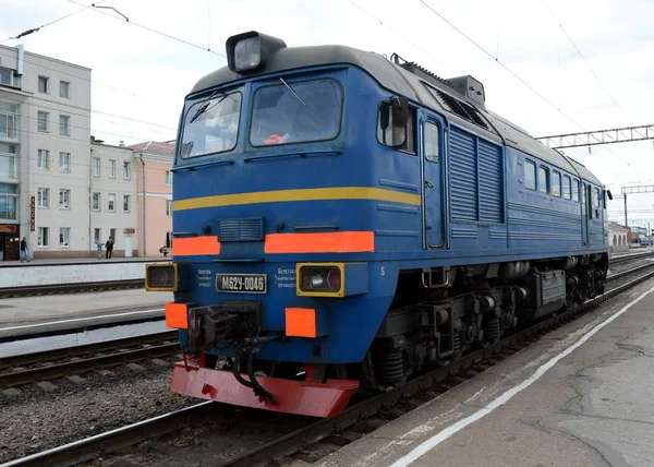 駅ブリャンスク ブリャンスク ロシア連邦 2015 Locomotive M62U — ストック写真