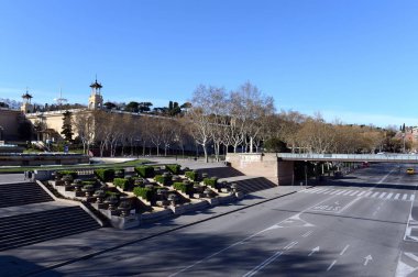  Barcelona İspanya, Katalonya ve ilin özerk bölgesinin başkenti ikinci büyük kentidir. City view Montjuic Palace adlı. 