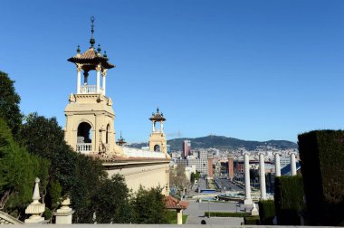  Barcelona İspanya, Katalonya ve ilin özerk bölgesinin başkenti ikinci büyük kentidir. City view Montjuic Palace adlı. 