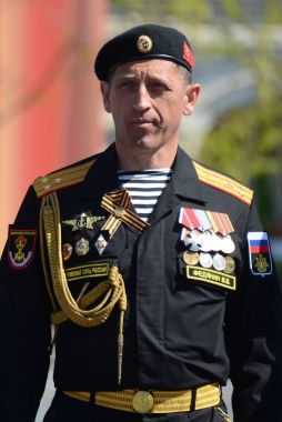  61 ayrı Kirkenes Kızıl Bayrak Bahriye Piyade komutanı Tugay kıyı Kuvvetleri Kuzey Filosu, Albay Valery Fedyanin.