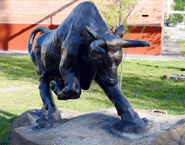 Escultura de um touro na praça do hospital número 1 . — Fotografia de Stock