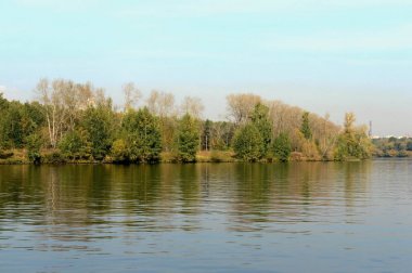 Moskova, Rusya - 24 Eylül 2015: Serebryany Bor Moskova Nehri. 