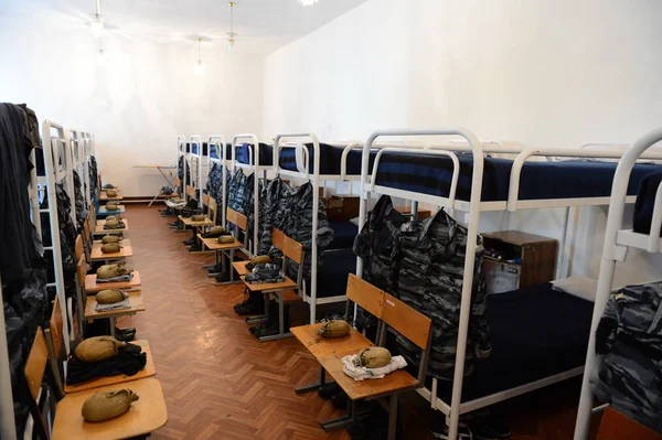 A bedroom in the cadet barracks. — Stock Photo, Image