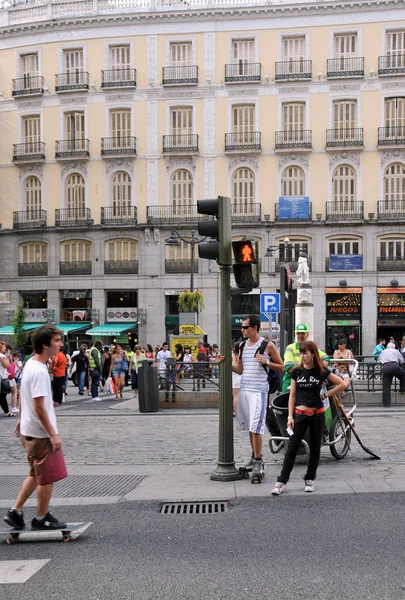 Madrid Spanien Juli 2011 Fußgängerüberweg Madrid — Stockfoto