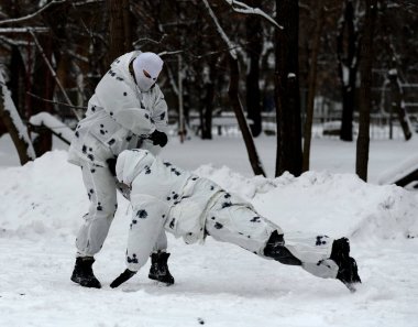  Özel birim uygulama yakın askerler mücadele teknikleri.