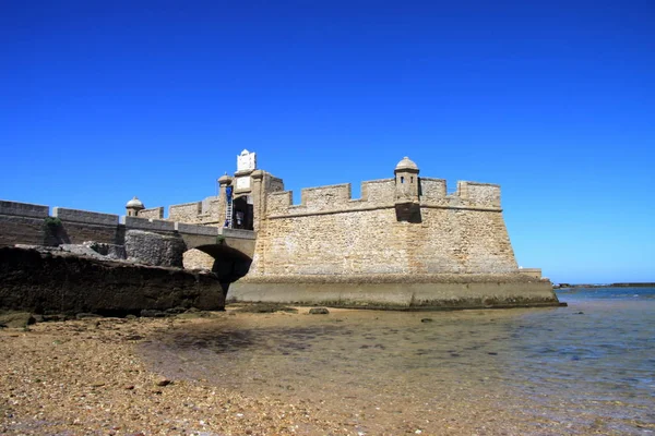 Cadiz Espagne Juillet 2011 Forteresse Saint Sébastien Sur Les Rives — Photo