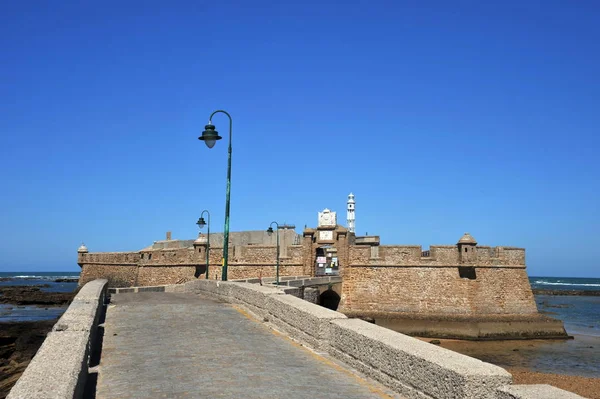 Cadiz Spain July 2011 Fortress San Sebastian Shores Ancient Maritime Royalty Free Stock Photos