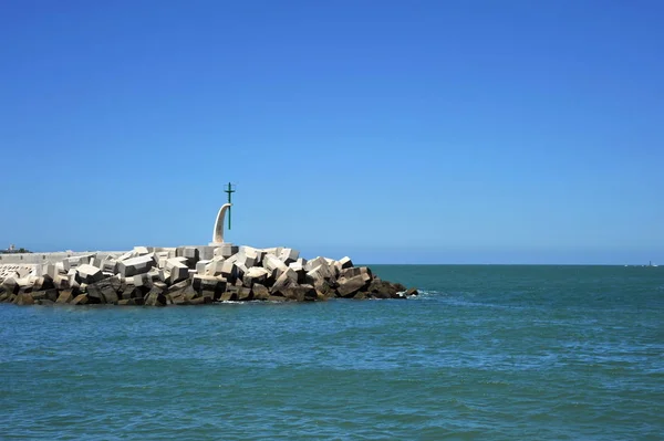 Cadiz Spanya Temmuz 2011 Cadiz Deniz Koyu Bir Iskelenin — Stok fotoğraf