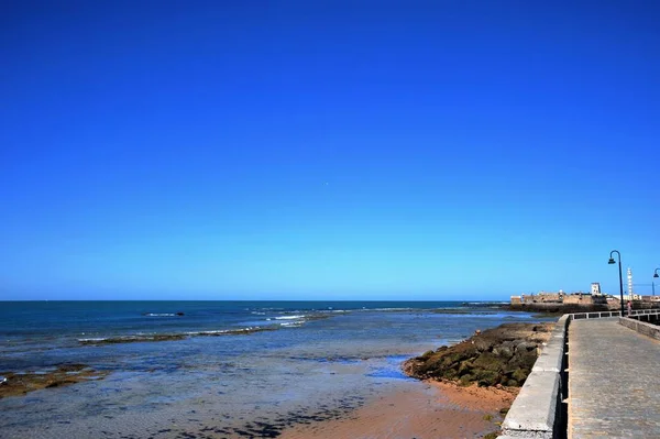 Kadyks Hiszpania Lipca 2011 Twierdza San Sebastian Wybrzeżach Starożytnej Morskiego — Zdjęcie stockowe
