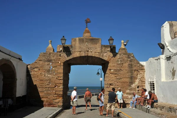 Cadiz Spagna Luglio 2011 Spiaggia Caleta Nell Oceano Atlantico Vicino — Foto Stock