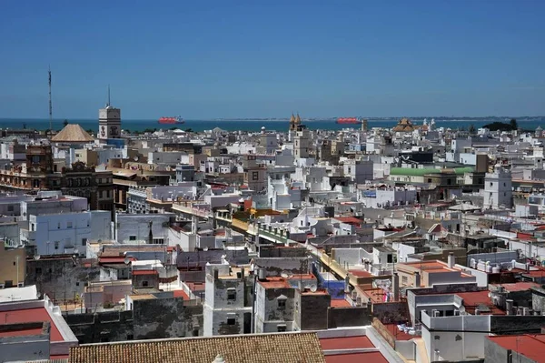 Cadiz Espanha Julho 2011 Vista Antiga Cidade Marítima Cádiz Partir — Fotografia de Stock