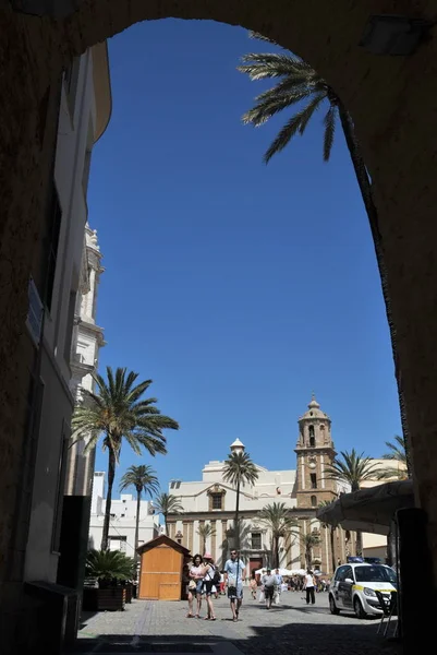 La Catedral de la Santa Cruz en la antigua ciudad marítima de Cádiz es considerada una de las más grandes de España . —  Fotos de Stock