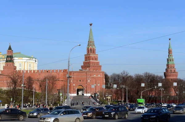 Mosca Russia Aprile 2016 Veduta Piazza Borovitskaya Delle Torri Del — Foto Stock