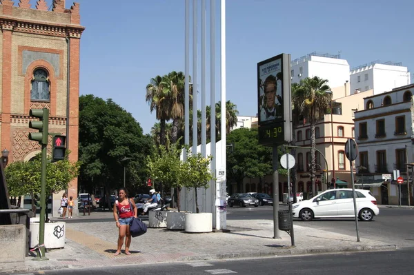 Sevilla Spanje Juli 2011 Thermometers Sevilla Tonen Graden Hitte — Stockfoto