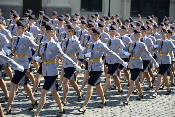 Moscow Russia May 2019 Female Cadets Moscow University Ministry Internal — Stock Photo, Image