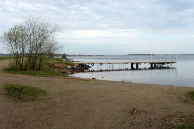 Sheksna nehrinde bir sabah. Vologda Bölgesi. Rusya