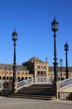  İspanya 'nın Sevilla meydanının güzel mimarisi