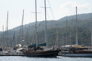  Marmaris Limanı 'nda Türk Gület gemisi