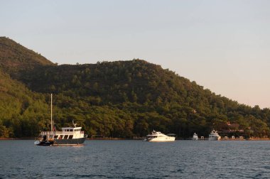  MARMARIS,TURKEY - OCTOBER 27, 2019:Ships in the Gulf of Marmaris. Turkey