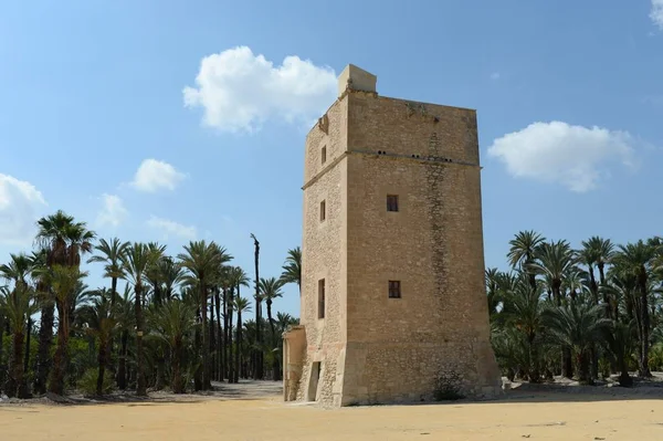 Elche Hiszpania Września 2018 Starożytna Wieża Torre Dels Vaillo Elche — Zdjęcie stockowe