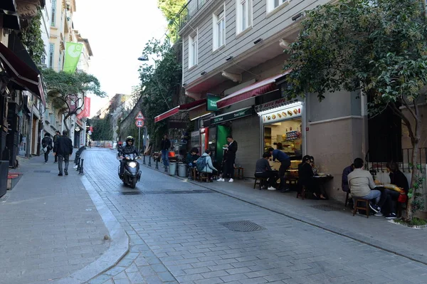 Istanbul Turquía Noviembre 2019 Calle Yeni Charshi Distrito Beyoglu Del — Foto de Stock