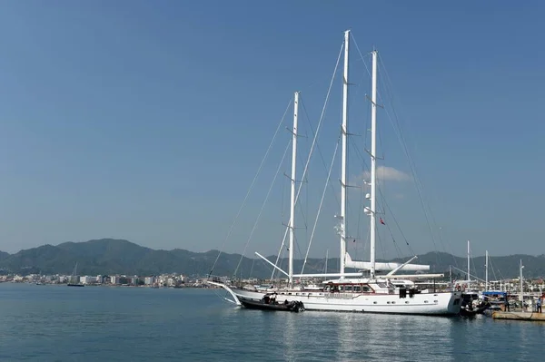 Marmaris Turkey October 2019 Turkish Gulet Ship Pier Turkish City — Stock Photo, Image