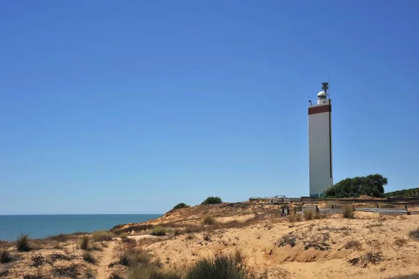 Matalascanas España Julio 2011 Faro Sobre Océano Atlántico Matalascanas —  Fotos de Stock