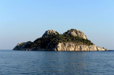 MARİS, TURKEY - 30 Ekim 2019: Ege Denizi 'ndeki Türkiye' nin Ciftlik Adası