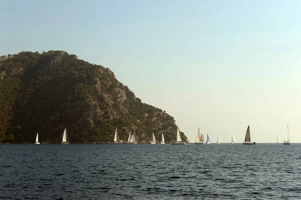 Marmaris Turecko Října 2019 Jachty Egejském Moři Tureckého Města Marmaris — Stock fotografie