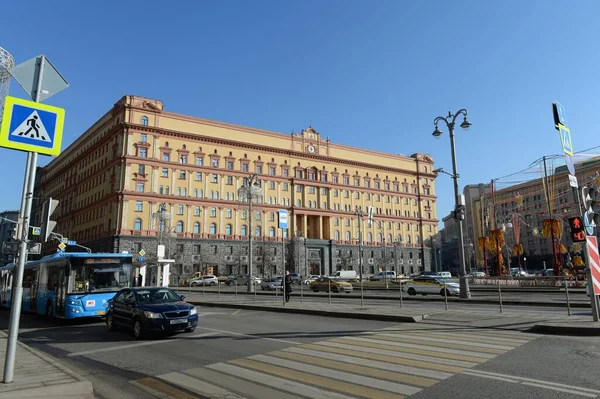莫斯科 俄罗斯 2020年2月21日 俄罗斯联邦安全局在莫斯科卢比安卡广场的建设 — 图库照片
