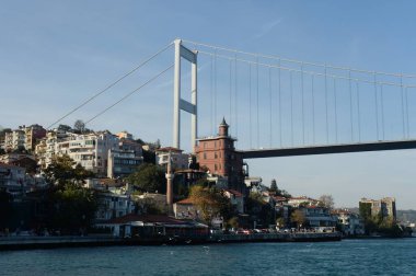 İSTANBUL, TURKEY - 3 Kasım 2019: Fatih Sultan Mehmet Köprüsü İstanbul, İstanbul, Türkiye