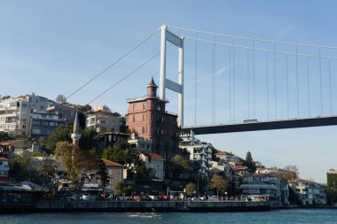 İSTANBUL, TURKEY - 3 Kasım 2019: Fatih Sultan Mehmet Köprüsü İstanbul, İstanbul, Türkiye
