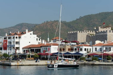 MARİS, TURKEY - 30 Ekim 2019: Yat Türkiye 'nin Marmaris kentinin rıhtımında
