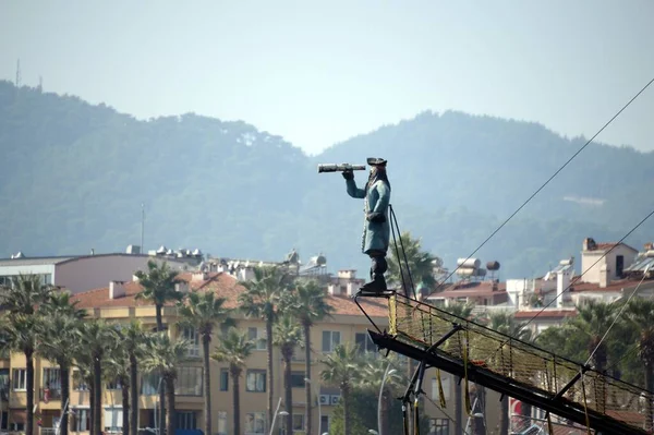 Maris Turkey Říjen 2019 Galliun Postava Přídi Plachetnice Marmaris — Stock fotografie