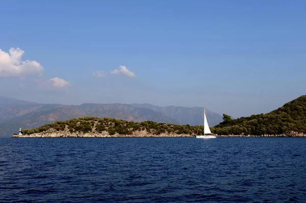 Marmaris Türkei Oktober 2019 Jacht Der Ägäis Vor Der Türkischen — Stockfoto