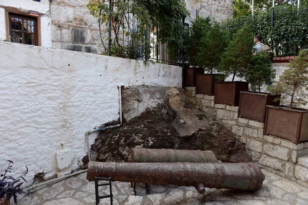 Marmaris Turkey November 2019 Ancient Artillery Pieces Castle Fortress City — Stock Photo, Image