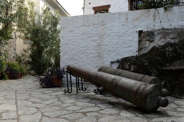 Marmaris Turkey November 2019 Ancient Artillery Pieces Castle Fortress City — стоковое фото