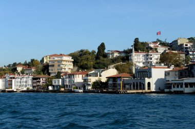 İSTANBUL, TURKEY - 3 Kasım 2019: İstanbul 'un Asya tarafına İstanbul Boğazı' ndan bakış