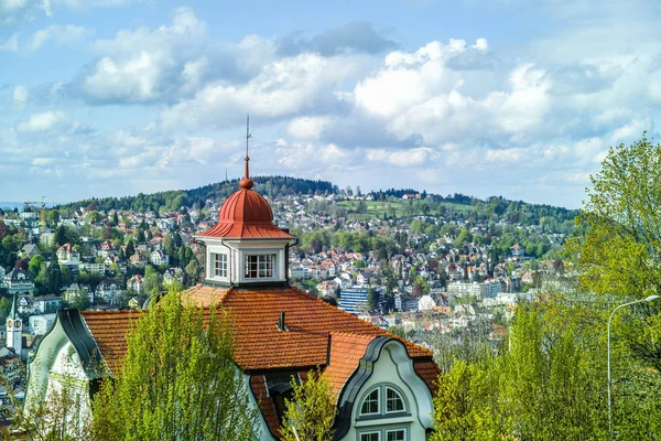 St. Gallen, İsviçre'nin dağ tepe görünümünden