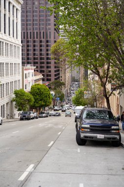 San Francisco, California, Usa - 14 Mayıs 2018: şehir manzarası, yüksek binalar, körfeze inen