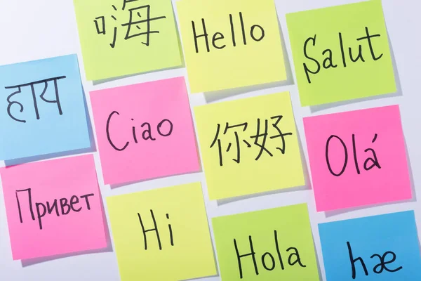Communicative stickers: saying Hello in different languages