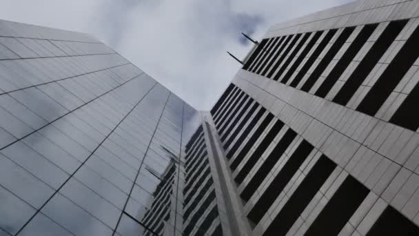 Uhd Motion Time Lapse Edificios Distrito Negocios Nube Con Cielo — Vídeos de Stock