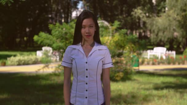 Portrait funny student make faces — Stock Footage Portrait funny student make faces Stock Footage